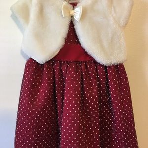 Red Dress with White Dots and Satin Sash